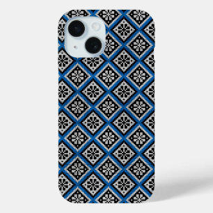 Estnisch Mitten Muster Blau Schwarz und Weiß Case-Mate iPhone Hülle