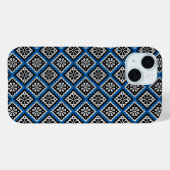 Estnisch Mitten Muster Blau Schwarz und Weiß Case-Mate iPhone Hülle (Rückseite (Horizontal))