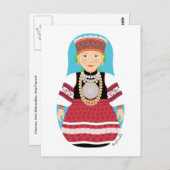 Estnisch, Seto Matryoshka Postcard Postkarte (Vorne/Hinten)