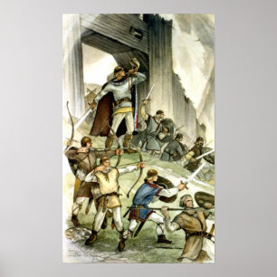 Estnisch Viking Battle - Wasserfarbe Poster