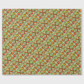 Estnisch Vintage Volkskunst Blumendesign Geschenkpapier (Flach)