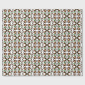 Estnisch Vintage Volkskunst Blumendesign Geschenkpapier (Flach)