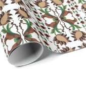Estnisch Vintage Volkskunst Blumendesign Geschenkpapier (Rolleneckpunkt)