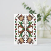 Estnisch Vintage Volkskunst Blumendesign Postkarte (Stehend Vorderseite)