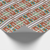 Estnisch Vintage Volkskunst Blumenmuster Geschenkpapier (Ecke)