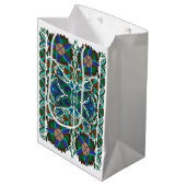 Estnisch Vintage Volkskunst mit Blume Mittlere Geschenktüte (Vorderseite Schrägansicht)