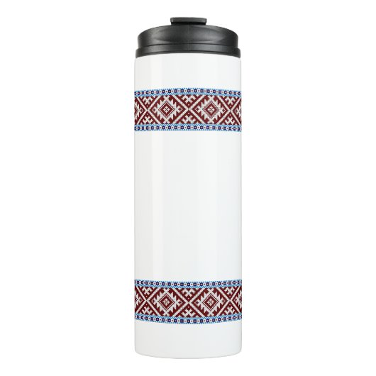 Estnisch Woven Two Stripes Järva-Jaani Belts Thermosbecher (Vorderseite)