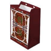 Estnische antike Blumengemälde Mittlere Geschenktüte (Rückseite Schrägansicht)