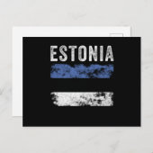 Estnische Flagge beschädigt - estnische Flagge Postkarte (Vorne/Hinten)