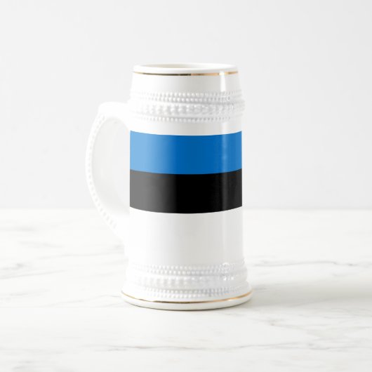 Estnische Flagge Bierglas (Vorderseite Links)