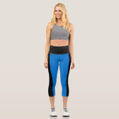 Estnische Flagge Capri Leggings (Vorderseite)