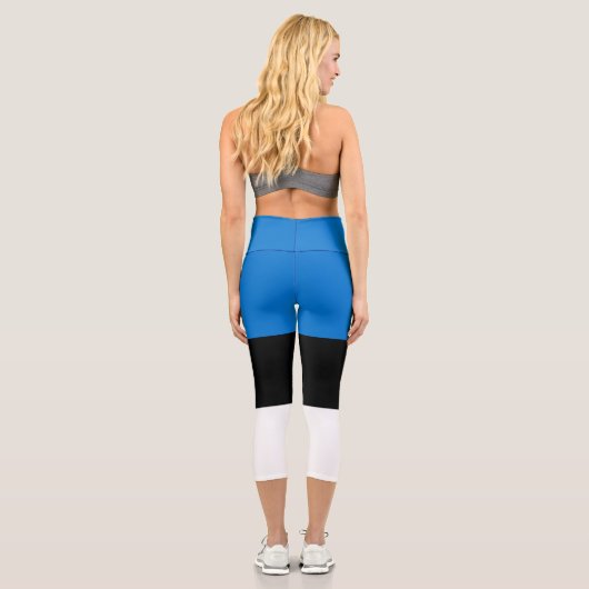 Estnische Flagge Capri Leggings (Rückseite)