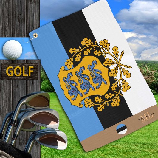 Estnische Flagge / Estland mit Monogramm / Golftüc Golfhandtuch