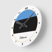 Estnische Flagge & estnische trendige Mode /Design Runde Wanduhr (Winkel)