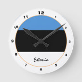 Estnische Flagge & estnische trendige Mode /Design Runde Wanduhr (Vorderseite)