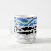 Estnische Flagge - Fischereidesign Kaffeetasse (Vorderseite Links)