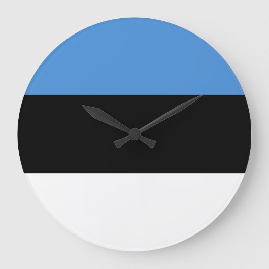Estnische Flagge Große Wanduhr (Vorderseite)