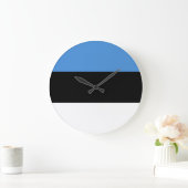 Estnische Flagge Große Wanduhr (Zuhause)