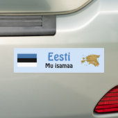 Estnische Flagge + Karte Autoaufkleber (Auf Auto)