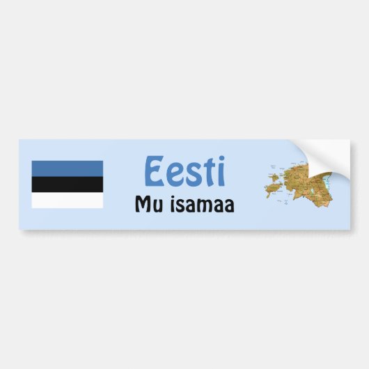 Estnische Flagge + Karte Autoaufkleber (Vorne)