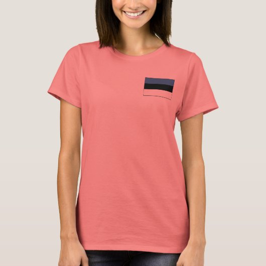 Estnische Flagge + Karte T - Shirt (Vorderseite)