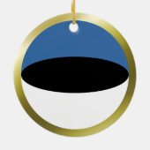 Estnische Flagge Keramik Ornament (Hinten)