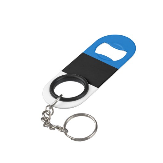 Estnische Flagge Mini Flaschenöffner (Rückseite Schrägansicht)