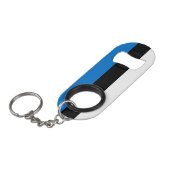 Estnische Flagge Mini Flaschenöffner (Vorderseite Schrägansicht)