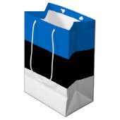 Estnische Flagge Mittlere Geschenktüte (Vorderseite Schrägansicht)