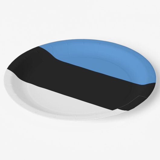 Estnische Flagge Pappteller (Schrägansicht)