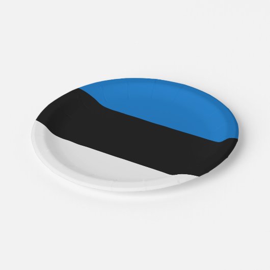 Estnische Flagge Pappteller (Schrägansicht)