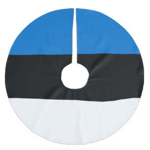 Estnische Flagge Polyester Weihnachtsbaumdecke