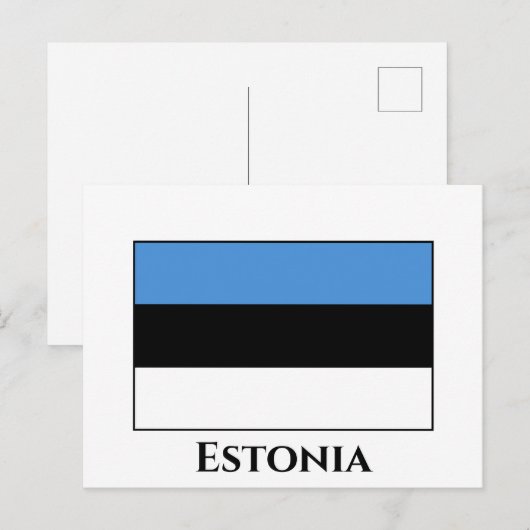 Estnische Flagge Postkarte (Vorne/Hinten)