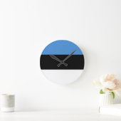 Estnische Flagge Runde Wanduhr (Zuhause)