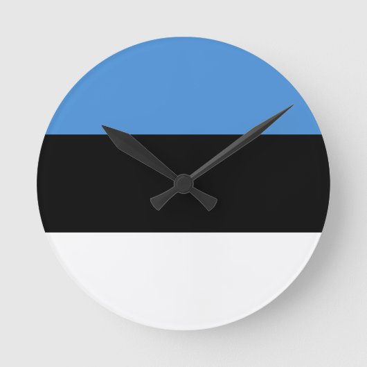 Estnische Flagge Runde Wanduhr (Vorderseite)
