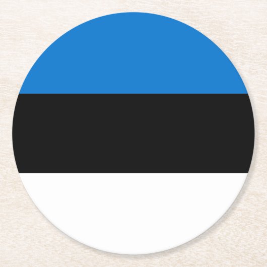 Estnische Flagge Runder Pappuntersetzer (Vorderseite)