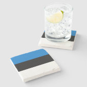 Estnische Flagge Steinuntersetzer (Seitenansicht)