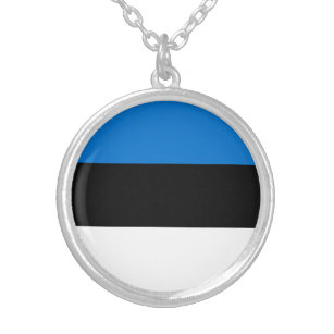 Estnische Flagge Versilberte Kette