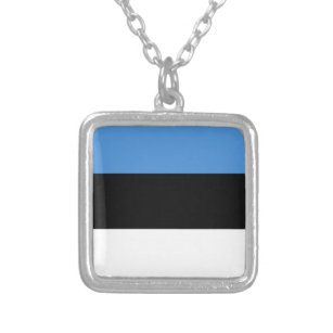 Estnische Flagge Versilberte Kette