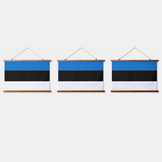 Estnische Flagge Wandteppich Mit Holzrahmen (Dreifach)