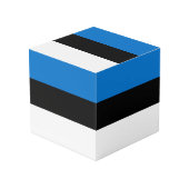 Estnische Flagge Würfel (Vorderseite Schrägansicht)