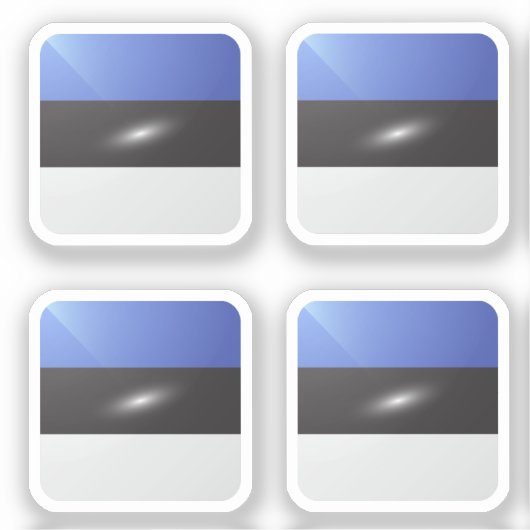 Estnische Hochglanzflagge Aufkleber (Vorderseite)