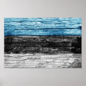 Estnische Holzflagge Poster (Vorne)