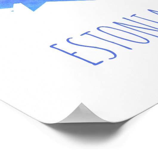 Estnische Karte Poster (Ecke)