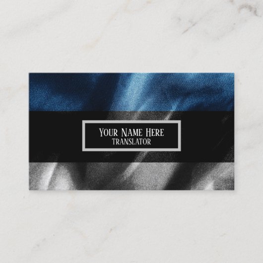 Estnische Seidenflagge Visitenkarte (Vorderseite)