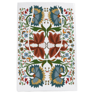 Estnische Vintage Wildblumen Volkskunst Mittlere Geschenktüte