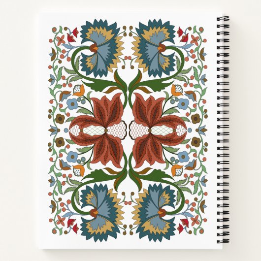 Estnische Vintage Wildblumen Volkskunst Notizbuch (Rückseite)