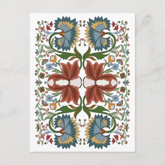 Estnische Vintage Wildblumen Volkskunst Postkarte (Vorderseite)