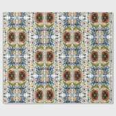 Estnische Volkskunst-Multicolor-Blumenmuster Geschenkpapier (Flach)