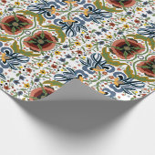 Estnische Volkskunst-Multicolor-Blumenmuster Geschenkpapier (Ecke)